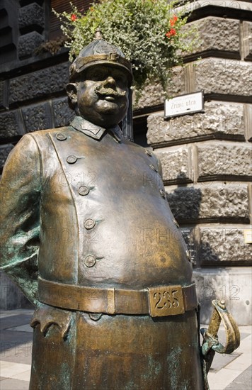 Budapest, Pest County, Hungary. Statue of an Austro Hungarian Empire era soldier in bronze. Hungary Hungarian Europe European East Eastern Buda Pest Budapest City Austro Empire Figure Soldier Statue Art Bronze Eastern Europe