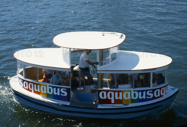 Vancouver, British Columbia, Canada. Tourists on Aquabus tour. American Canadian Destination Destinations Holidaymakers North America Northern Tourism