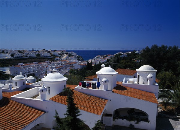 Carvoeiro, Algarve, Portugal. View over town from Colina Branca Apartments Portuguese Southern Europe European Portugese