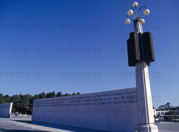 Fatima, Beira Litoral, Portugal. Wall erected to mark the millennium Portuguese Religion Southern Europe