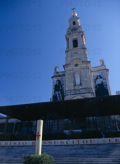 Fatima, Beira Litoral, Portugal. Large incense burning on steps outside church Portuguese Religion Southern Europe