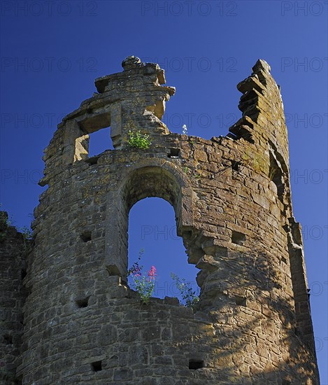 Belvedere House, County Westmeath, Ireland. A section of the Jealous Wall built by Robert Rochfort to hide his brothers mansion. Ireland Irish Eire Erin Europe European County Meath West Westmeath Belvedere House Architecture Ruin Rruins Jealous Wall Mansion Blue Sky Color Destination Destinations Gray History Historic Northern Europe Poblacht na hEireann Republic Colour Grey