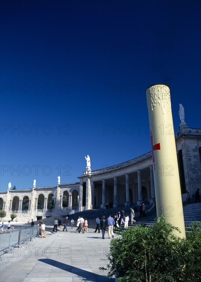 Fatima, Beira Litoral, Portugal. Large incense burning on steps outside church Portuguese Religion Southern Europe