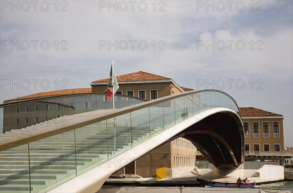 Venice, Veneto, Italy. Ponte di Calatrava Bridge Fourth bridge across the Grand Canal opened in September 2008 linking the train station and Piazzale by Spanish architect Santiago Calatrava. Italy Italia Italian Venice Veneto Venezia Europe European City Grand Canal Fourth Bridge Ponte Di Calatrava Architecture Water Destination Destinations Southern Europe