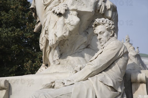 Vienna, Austria. Neubau District. Detail of statue. Austria Austrian Republic Vienna Viennese Wien Europe European City Capital Neubau District Statue Figure Male Carved Detail Destination Destinations Osterreich Viena Western Europe