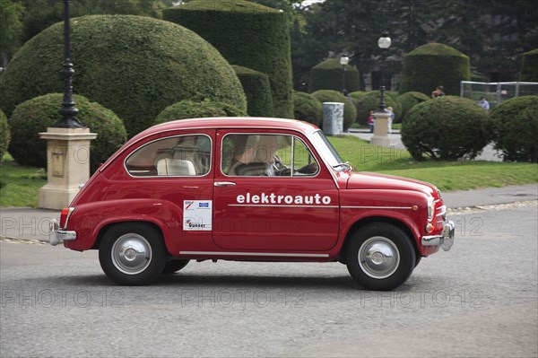 Vienna, Austria. Electric Car based on old Fiat 500. Austria Austrian Vienna Wien Viennese Republic Austro-Bavarian Wean Europe European City Capital Travel Destination Transport Environment Environmental Green Issues Car Automobile Auto Electric Alternative Fiat 500 Red Elektroauto Automotive Autom—vil Cars Color Destination Destinations Ecology Entorno Environnement Motorcar Osterreich Viena Western Europe