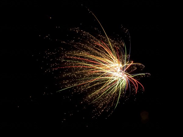 Colourful display of Pyrotechnics. England English UK United Kingdom GB Great Britain British Europe European Festival Festivals Guy Fawkes November Firework Display Fireworks Pyrotechnic Pyrotechnics Pyrotechnical Color Colour Coloured Colored Colourful Colorful Pattern