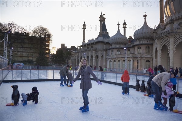 England, East Sussex, Brighton, Royal Pavilion Ice Rink  childrens area.