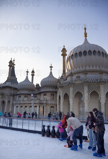 England, East Sussex, Brighton, Royal Pavilion Ice Rink  childrens area.