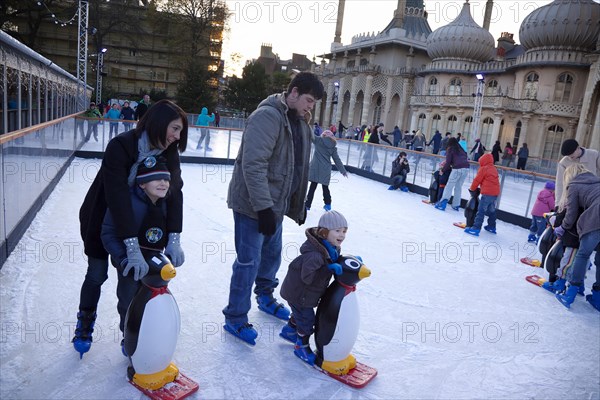 England, East Sussex, Brighton, Royal Pavilion Ice Rink  childrens area.