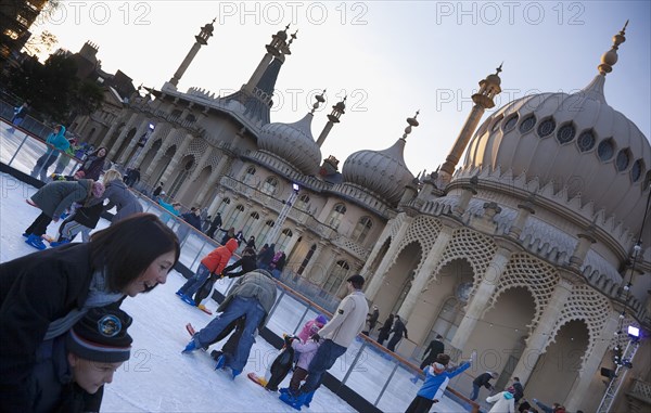 England, East Sussex, Brighton, Royal Pavilion Ice Rink  childrens area.