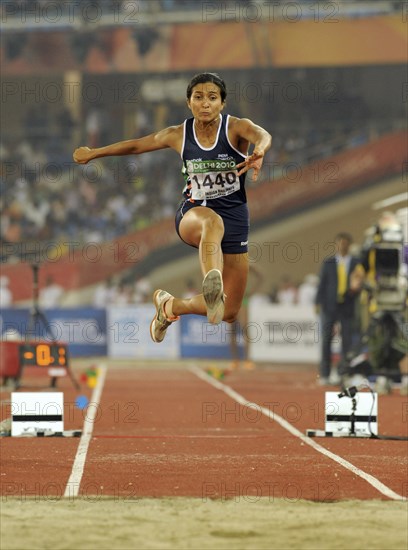 India, Delhi, 2010 Commonwealth games  Track events  Womens triple jump.