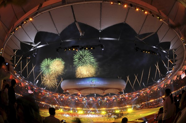 India, Delhi, Opening ceremony of the 2010 Commonwealth Games at the Jawaharlal Nehru Stadium.