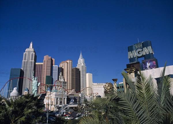 USA, Nevada, Las Vegas, New York New York hotel and casino on the Strip.