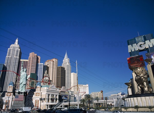 USA, Nevada, Las Vegas, New York New York hotel and casino on the Strip.