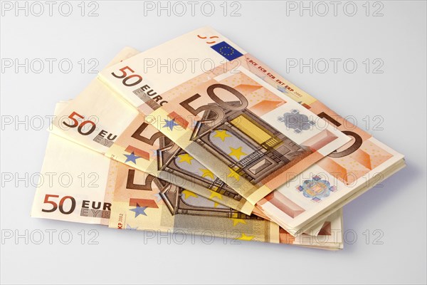 Business, Finance, Money, Fifty Euro bank-notes.