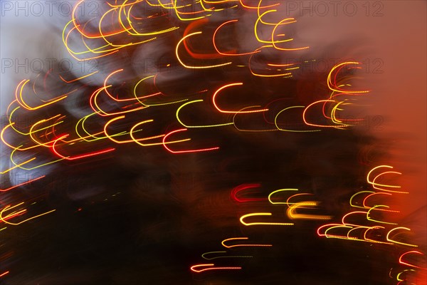 Festivals, Religious, Christmas, Motion blur of lights on a Christmas tree.