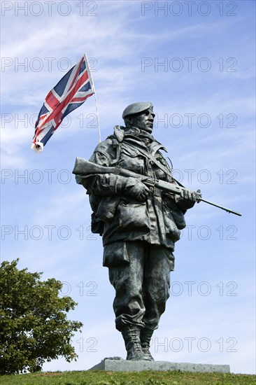 Royal Marines Museum on Southsea Seafront with bronze sculpture titled Yomper by Philip Jackson modelled on a photograph of Corporal Peter Robinson yomping to Sapper Hill during the Falklands War. Photo: Paul Seheult