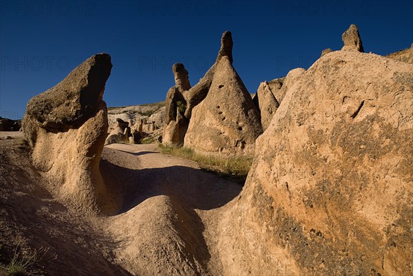 Rock formations in tufa volcanic landscape of Devrent Valley also known as Imaginery Valley or Pink Valley. Photo : Hugh Rooney