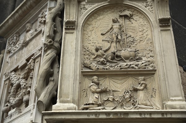 Stone carvings on the outside of the Stephansdom Cathedral. Photo : Bennett Dean