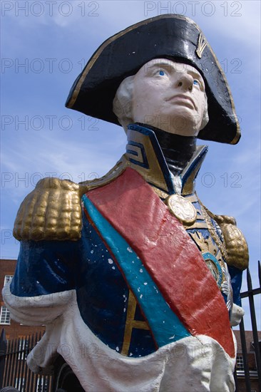 Ships figurehead of Admiral Lord Nelson in the Historic Naval Dockyard. Photo : Paul Seheult