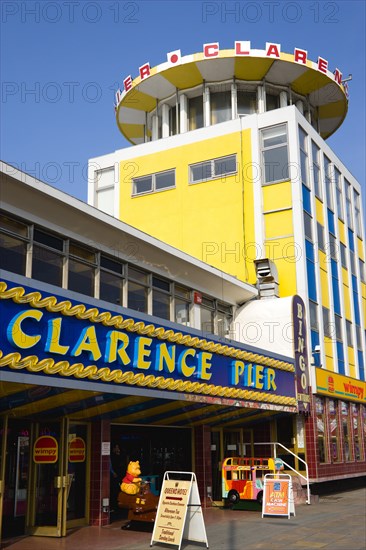 Clarence Pier amusement arcade on Southsea seafront with fast food Wimpy restaurant on the ground floor. Photo: Paul Seheult