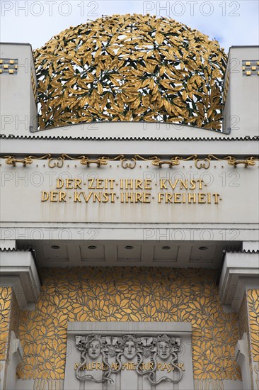 The Seccession Building detail of exterior facade and gold dome. Photo : Bennett Dean