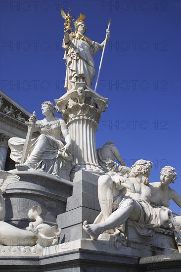 Statue of Athena in front of the Parliament building. Photo : Bennett Dean