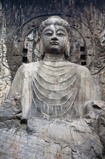 Tang Dynasty Vairocana Buddha Fengxian Temple Longmen Grottoes and Caves. Photo: Mel Longhurst