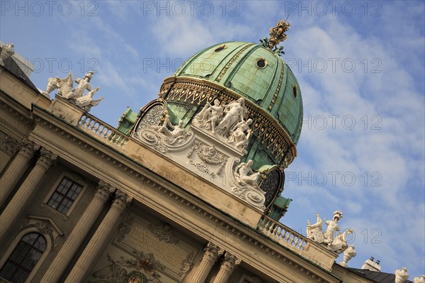 Angled part view of exterior and dome of the Hofburg Palace. Photo : Bennett Dean