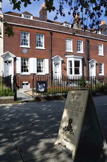 The Charles Dickens Birthplace Museum in Old Commercial Road. He was born here in 1812 and lived here for three years commemorated with a Blue Plaque. Photo : Paul Seheult