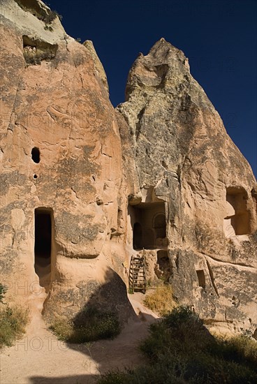 Red Valley. Hacli Kilise or The Church of the Cross. Exterior of rock cut cave church on the North rim of the Red Valley. Photo: Hugh Rooney
