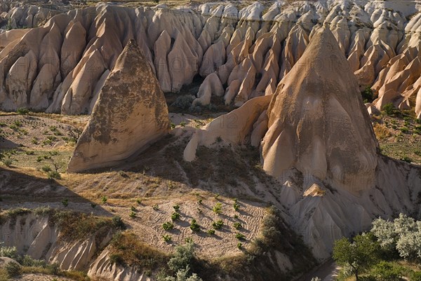 The Rose Valley. Ochre and white volcanic tufa landscape of peaks and pinnacles. Photo: Hugh Rooney