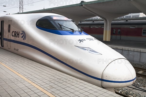 Bullet train in railway station. Photo: Mel Longhurst