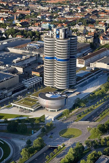 Elevated view over BMW Headquarters and city buildings from the Olympic Tower. Photo: Hugh Rooney