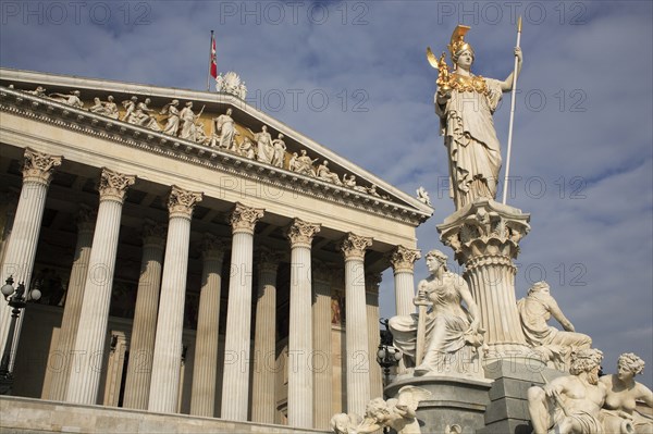 Statue of Athena in front of Parliament building. Photo : Bennett Dean