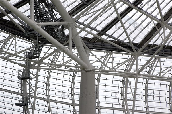 Ballsbridge Lansdowne Road Aviva 50000 capacity all seater Football Stadium designed by Populus and Scott Tallon Walker. A concrete and steel structure with polycarbonate self cleaing glass exterior built at a cost of 41 million Euros. Home to the natio. Photo : Stephen Rafferty