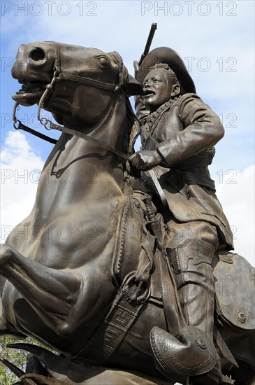 Mexico, Bajio, Zacatecas, Equestrian statue of Mexican Revolutionary leader Pancho Villa at Cerro de la Buffa. 
Photo : Nick Bonetti