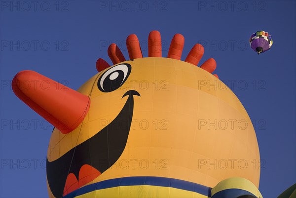 USA, New Mexico, Albuquerque, Annual balloon fiesta. Detail of colourful hot air balloon. 
Photo : Hugh Rooney