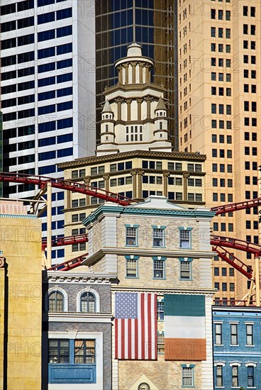 USA, Nevada, Las Vegas, The Strip New York New York hotel and casino exterior. 
Photo : Hugh Rooney