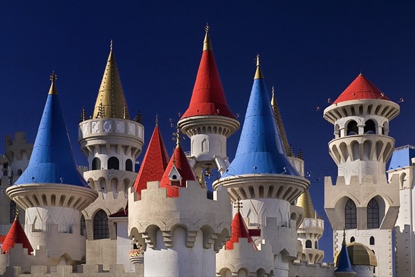 USA, Nevada, Las Vegas, The Strip exterior of the Excalibur hotel and casino. 
Photo : Hugh Rooney