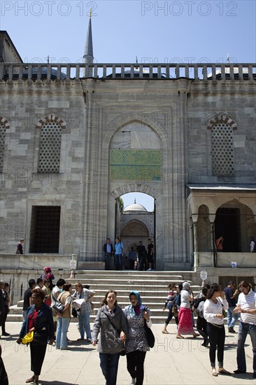 Turkey, Istanbul, Sultanahmet Camii Blue Mosque entrance. 
Photo : Stephen Rafferty