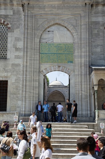 Turkey, Istanbul, Sultanahmet Camii Blue Mosque entrance. 
Photo : Stephen Rafferty