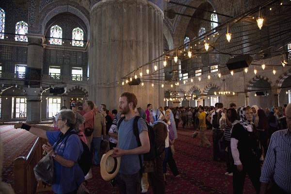 Turkey, Istanbul, Sultanahmet Camii Blue Mosque interior. 
Photo : Stephen Rafferty