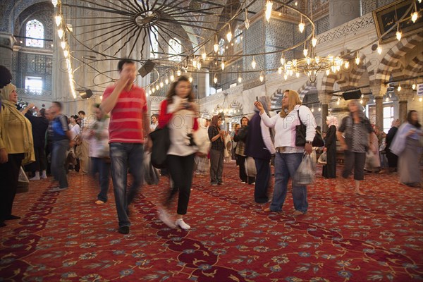 Turkey, Istanbul, Sultanahmet Camii Blue Mosque interior. 
Photo : Stephen Rafferty