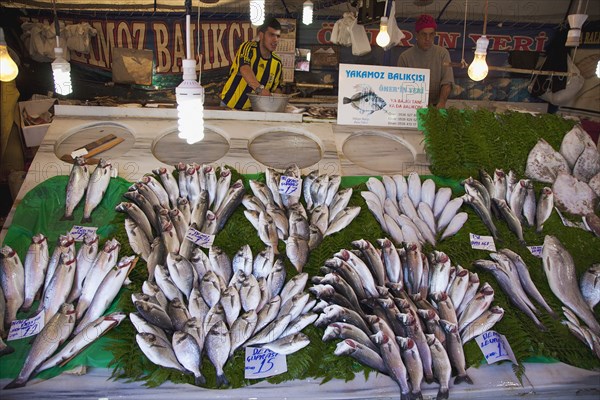 Turkey, Istanbul, Karakoy Galata fish market display of fresh catch. 
Photo : Stephen Rafferty