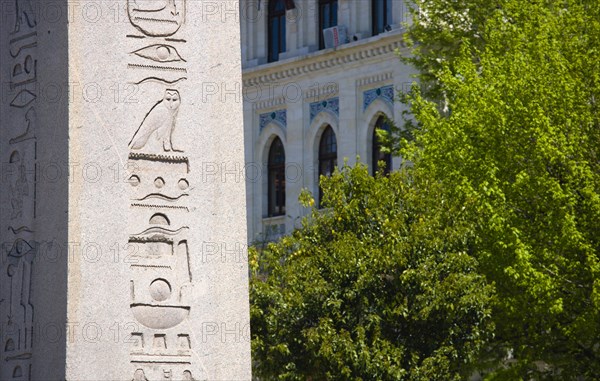 Turkey, Istanbul, Sultanahmet The Roman Hippodrome in At Meydani with Egyptian Obelisk with Hieroglyphics from Luxor. 
Photo : Paul Seheult