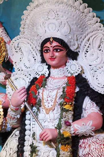 IDOL OF DURGA AT THE DURGA PUJA FESTIVAL, BENGAL, INDIA