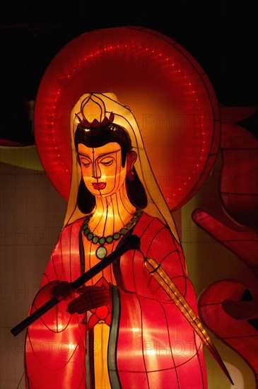 SILK LANTERNS OF GUAN YIN AT THE CHINESE MID AUTUMN LANTERN FESTIVAL