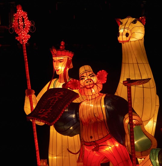 SILK LANTERNS AT THE CHINESE  MID AUTUMN LANTERN FESTIVAL